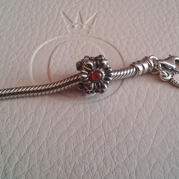 Pandora birthday bloom carnelian charm - Picture 2 of 6